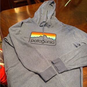 Patagonia light weight blue logo sweatshirt XL